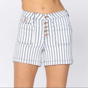 Judy Blue High Waist Stripe Shorts